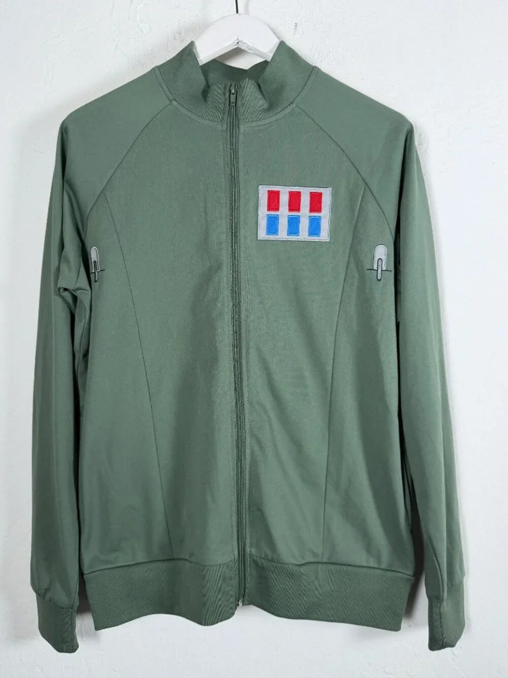 Star Wars ThinkGeek Rebel Alliance Rank Badge Track Jacket Olive Green Small